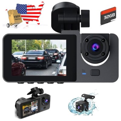 4K Dash Cam Front and Rear Inside Dash Cam with 32GB Card G-Sensor Dash Camera