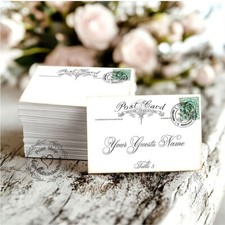 BRITISH ENGLAND POSTCARD FLAT WEDDING PLACE CARDS, TAGS or ESCORT CARDS 580