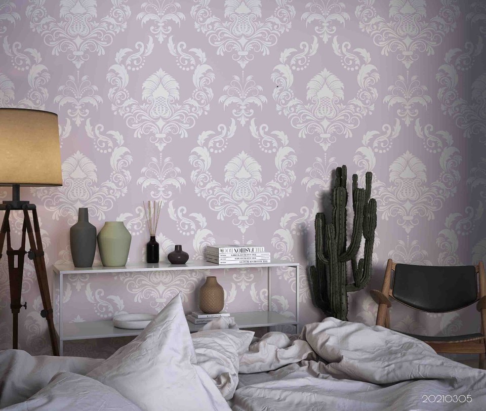 3D Damask Art Pattern Selfadhesive Removeable Wallpaper Wall Mural eBay