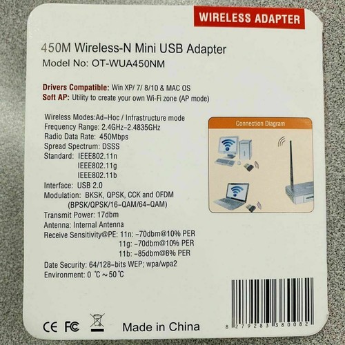 LOT N 300 Mbit/s mini adaptateur sans fil USB Wifi réseau LAN 802.11n/g/b nano - Photo 8/12