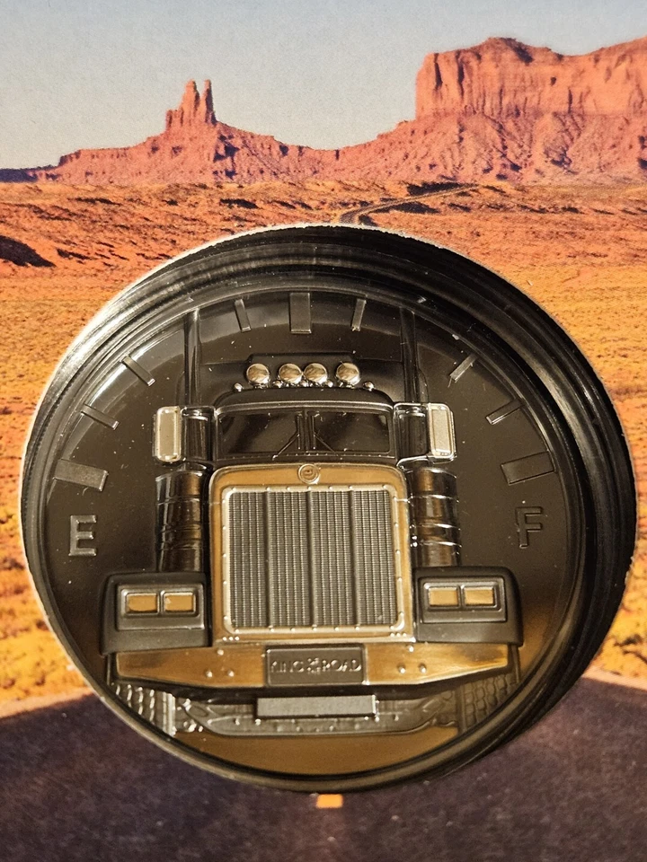 2 OZ Silver 999 TRUCK KING OF THE ROAD 10$  COOK ISLAND  2022 BLACK PROOF - Immagine 3 di 4