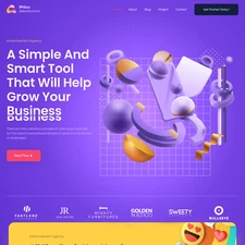 Ads Agency Website Design with Free VPS Web Hosting and Installation