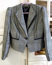 Episode Metallic Look Fabric Silvery Grey Jacket Size 14 Nwt £180 Reduced