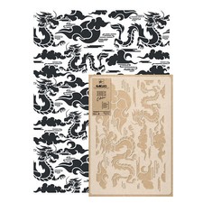 Reusable PLASTIC Wall STENCIL Template 59x95cm Seamless // DRAGONS CHINOISERIE