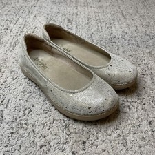 Alegria Petal Flats Ivory Gold Flake Slip On Shoes PET 584 Loafer Leather 7.5