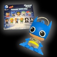 BATMAN Monogram Figural Keyring  Keychain Figure new in bag 3D DC Blue Classic