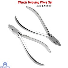 Torquing Orthodontic Pliers Male  Female Dental Instruments Dentist CE Set of 2