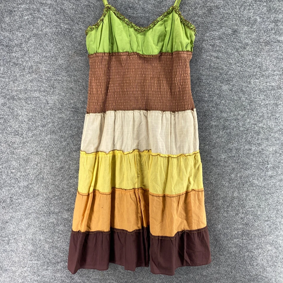 Vestido Spenser Jeremy Mujer 4 Marrón Rayas Cambio Midi Cuello en V Forrado Sin Mangas Foto 4 de 4