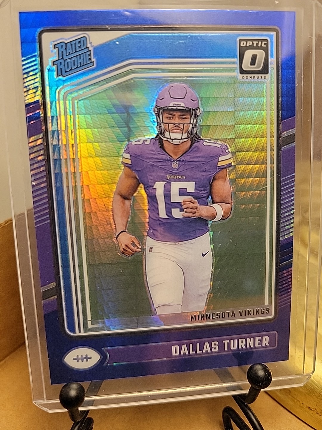 2024 PANINI OPTIC BLUE HYPER DALLAS TURNER No. 224 VIKINGS Rated Rookie
