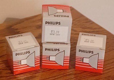 Lot of 4 Philips ELH 120V 300W Halogen Projector Lamps   New Open Box