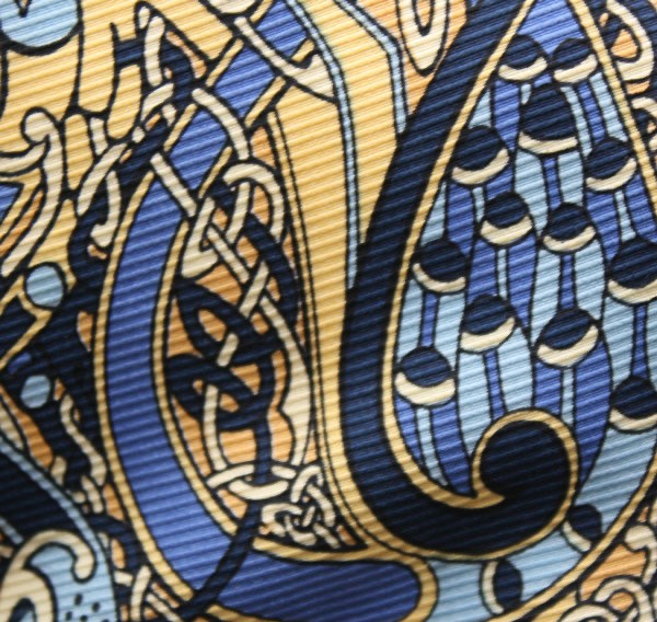 Celtic Tie Collection Pattern Silk Grosgrain Blue… - image 3