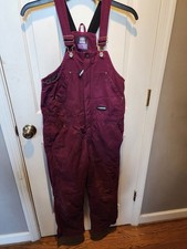 Berne Youth Softstone Duck Bib Overalls Insulated Snow Work Purple Large 14/16