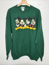 Vintage 90s Disney Green Crewneck Sweatshirt Mickey Mouse xl