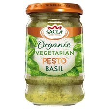 Sacla Italian Organic Vegetarian Basil Pesto Sauce 190g