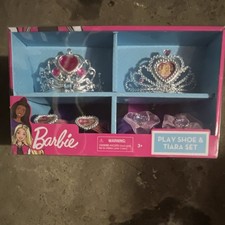 Barbie Play Shoe  Tiara Set - 2 Tiaras, 2 Pairs Shoes, Age 3 