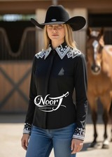 Womens Western Show Shirt  Rodeo Horse Riding...