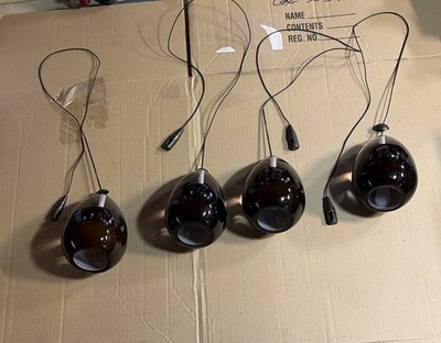 Alina Grande 4 Murano Pendant Lights in ''Smoke'' by Sean Levin /Tech Lightning