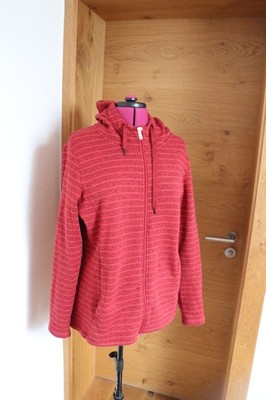 Elkline Fleecejacke Jacke Damen Streifen rot 46 neu