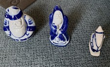 Eldreth Pottery Santa Blue Glazed - Six Pieces