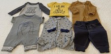 Baby Boy Lot 6 Pcs 0 3M Carters, Cat Jack, Gerber, Aablexema, Onesies, Sleeper