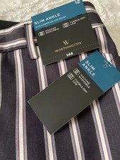 Worthington NWT 12 Slim Ankle Pants Slacks Julie Stripe Stretch Mid Rise