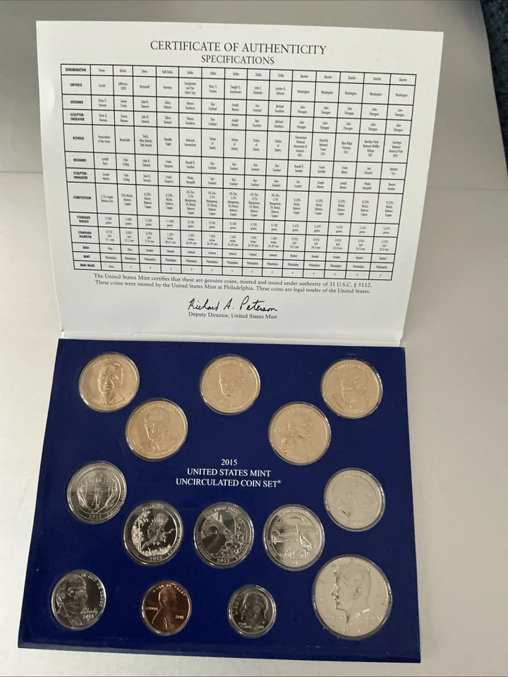 2015 P/D Uncirculated Coin Set U.S Mint Government Packaging OGP COA - Image 2 of 4