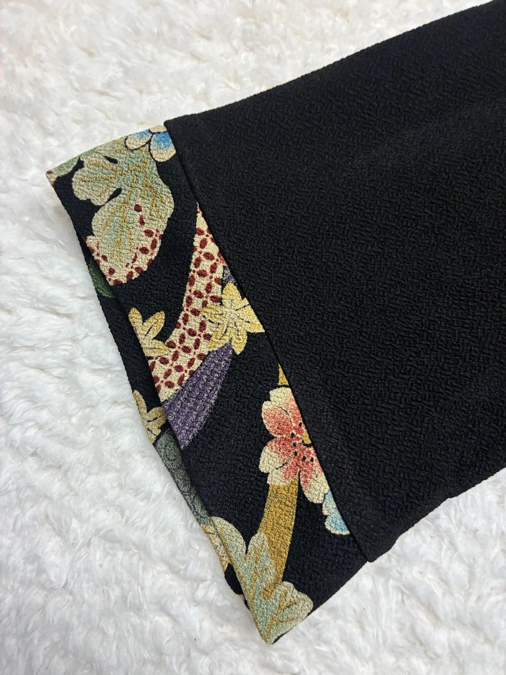 Chaqueta Norm Thompson para mujer pequeña mediana negra floral kimono hecha en EE. UU. Foto 2 de 4