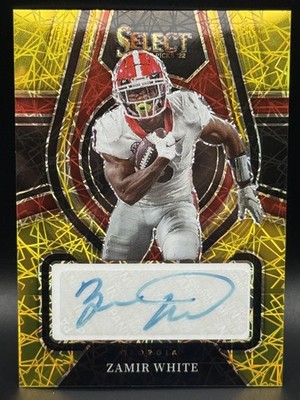 2022 Panini Select Draft Picks Rookie Auto Zamir White Gold Lazer /75 Georgia