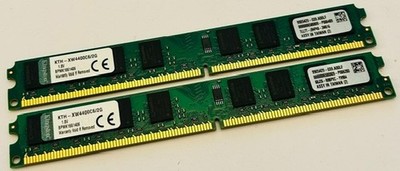 4GB Kit (2 x 2GB) Kingston KTH-XW4400C6/2G PC2-6400U DDR2 LP Computer Arbeitsspeicher RAM