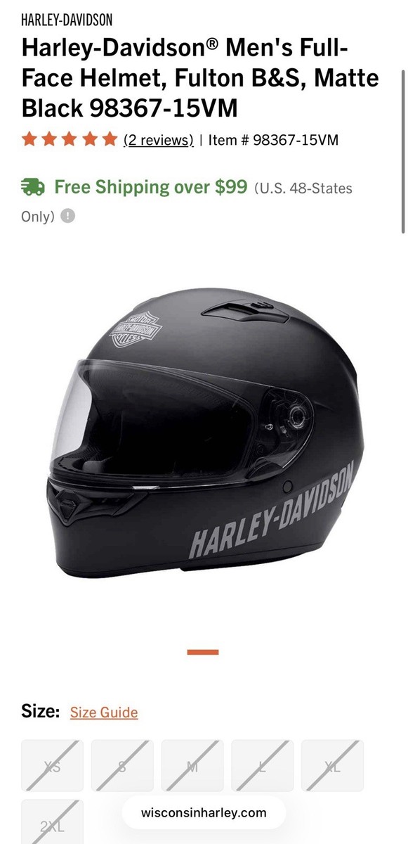 Harley-Davidson® Men's Full-Face Helmet, Fulton B&S/Black 98367