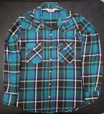 Vintage Dakota by Five Brother Green Flannel Button Up Long Sleeve Large