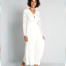 Modcloth x Little Mistress Lacing Down The Aisle Maxi Dress Size 12 New Bridal