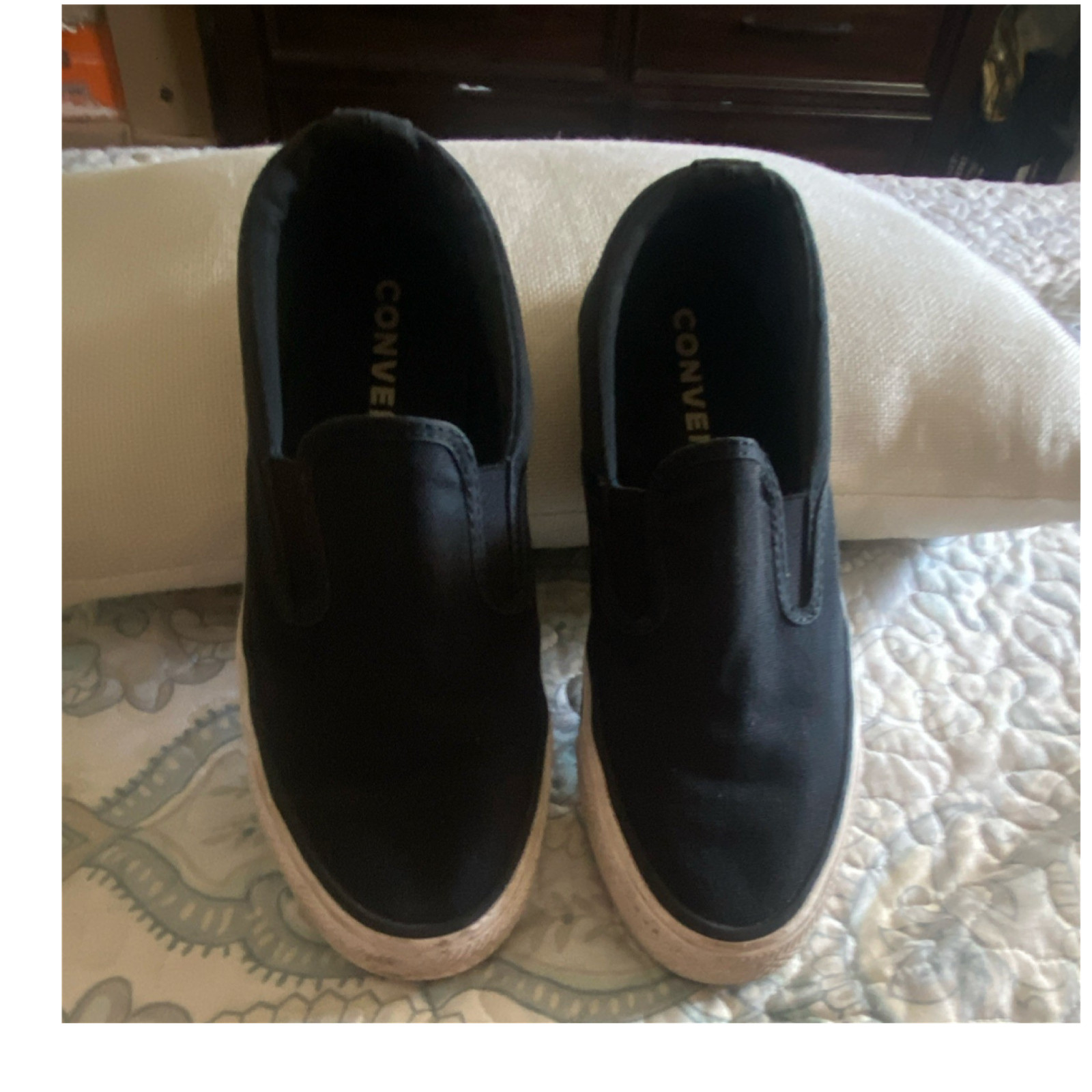 Converse All Star Men's Black/White Slip-On Low Top Athletic