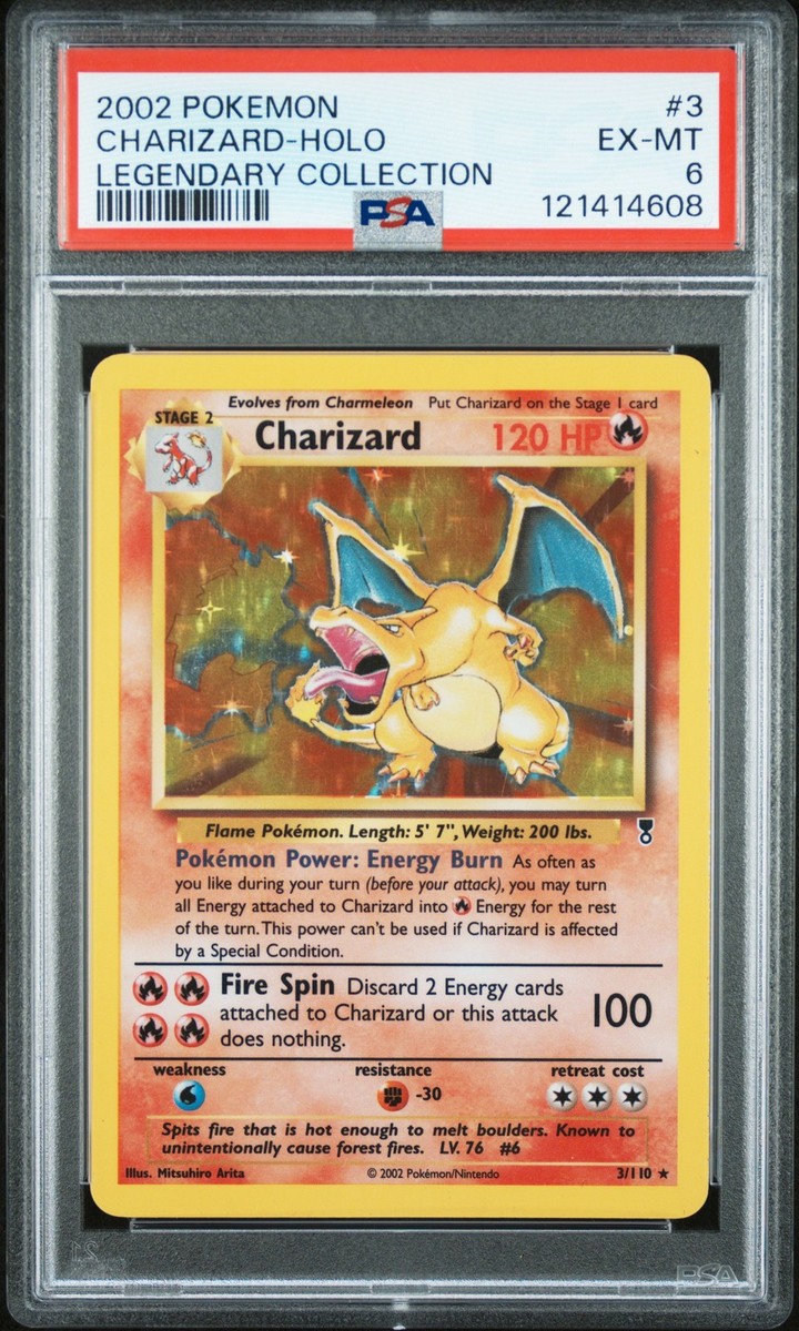 2002 Pokemon Legendary Collection #3 Charizard Holo PSA 6 EX-MT | eBay