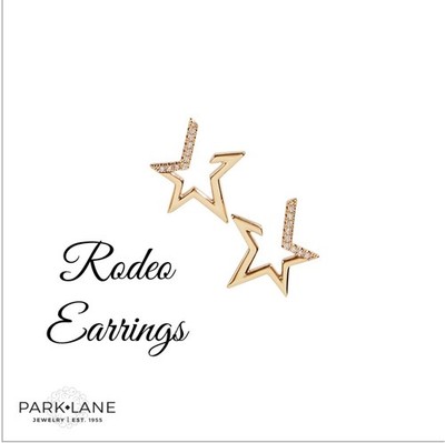 Park Lane RODEO In Gold 1 Inch CZ Open Star Stud EARRINGS Retail $38