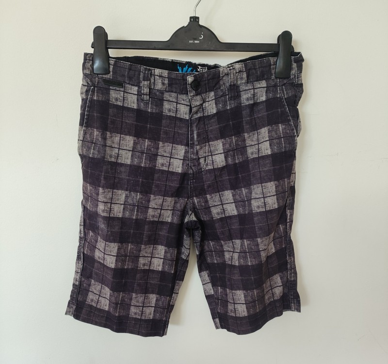 Fox Racing Shorts Mens Size small Gray/Black Check Hydro Series Boardwalk Beach