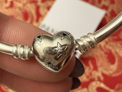 Pandora Moments Celestial Hearts Sterling Silver & CZ Bangle