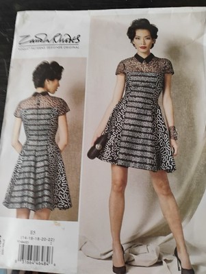 VOGUE PATTERNS ZANOLA RHODES V1484 E5 (SIZE 14-22) MISSES' PETITE DRESS