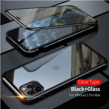 Magnetic Privacy Double Glass Case For iPhone 17 16 15 14 13 12 11 Pro Max Cover
