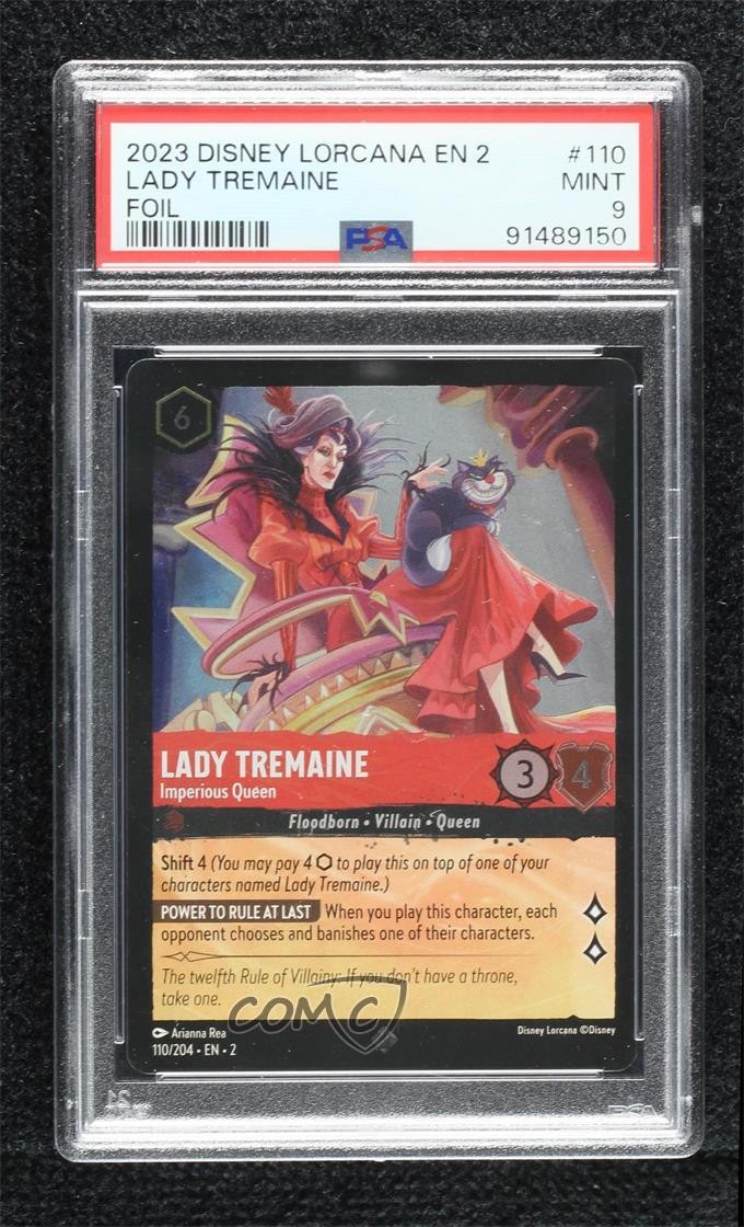 2023 Disney Lorcana - Rise of the Floodborn 2 Foil Lady Tremaine #110 PSA 9 MINT