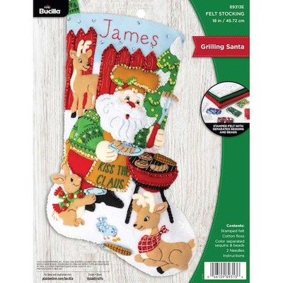 Bucilla 18'' Filz Weihnachten Strumpf Kit-Grill Weihnachtsmann
