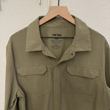 Viktos Patrolux LS Tactical Shirt Men's XL Green Vented Hidden Snap Nylon