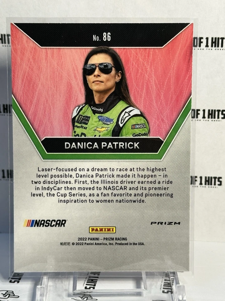 2022 Panini Prizm Icons Blue and Carolina Blue Hyper Prizm Danica Patrick #86 - Image 2 of 2