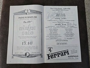 Alice Faye - Stubby Kaye ' Good News '  Film-Stage-TV Playbill Signed.  Rare!