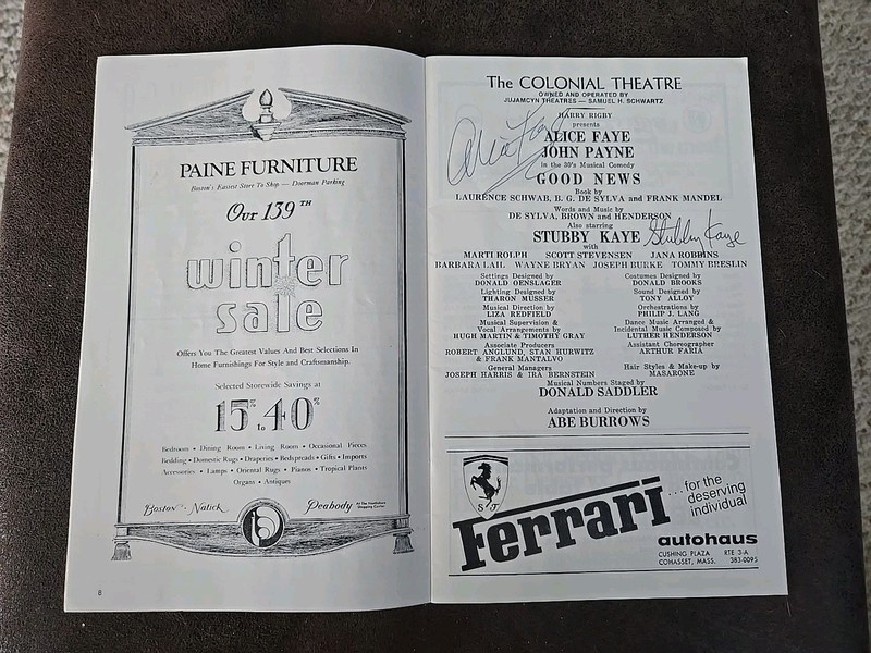 Alice Faye - Stubby Kaye ' Good News '  Film-Stage-TV Playbill Signed.  Rare!