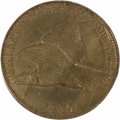 1857 Flying Eagle Cent Clash w/ Seated 50c FS-402 S-9 AU58 Uncertified #501