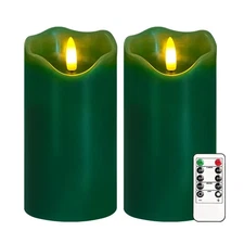 Flameless Candles Light, Set of 2 6"x3" Flickering Christmas Flameless Candle...