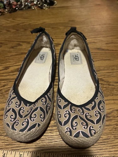 Scarpe ballerine espradrillas UGG INDAH MARRAKECH donna marrone nero misura 7 5