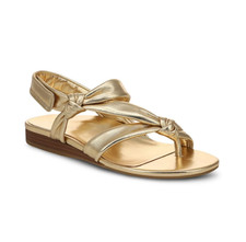 NEW VIONIC Geneva Strappy Toe Post Sandal, Gold Leather AUTHENTIC 