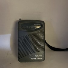 Vintage Radio Shack AM FM Portabl Radio 12-735 Mini Pocket Sze-scratches on case